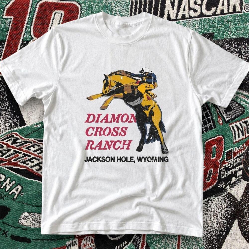 Diamond Cross Ranch Graphic Tee White Unisex